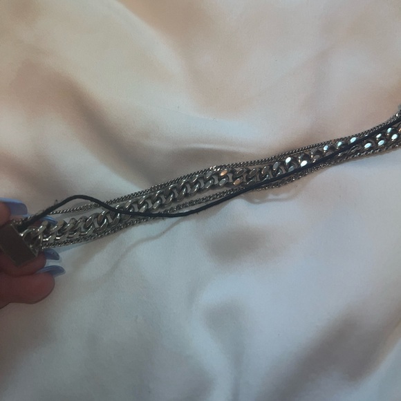 Saint Laurent Bracelet Silver and Cotton Chain - Picture 4 of 8